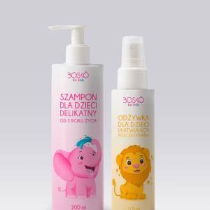 Zestaw Codzienny Bosko for Kids to dwa produkty stworzone z myślą o codziennej pielęgnacji włosów i skóry głowy dzieci.